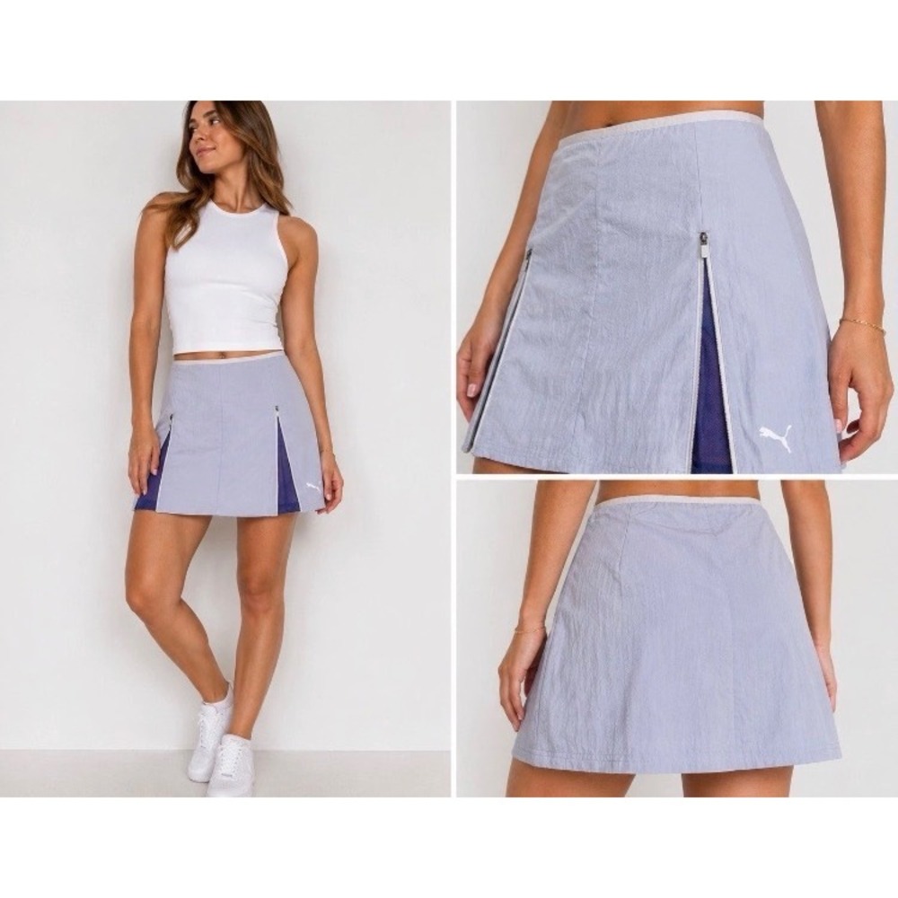 Puma Dare To Zip-Off Skirt Lavender Purple Mesh Active Tennis Golf 629830-47 XS